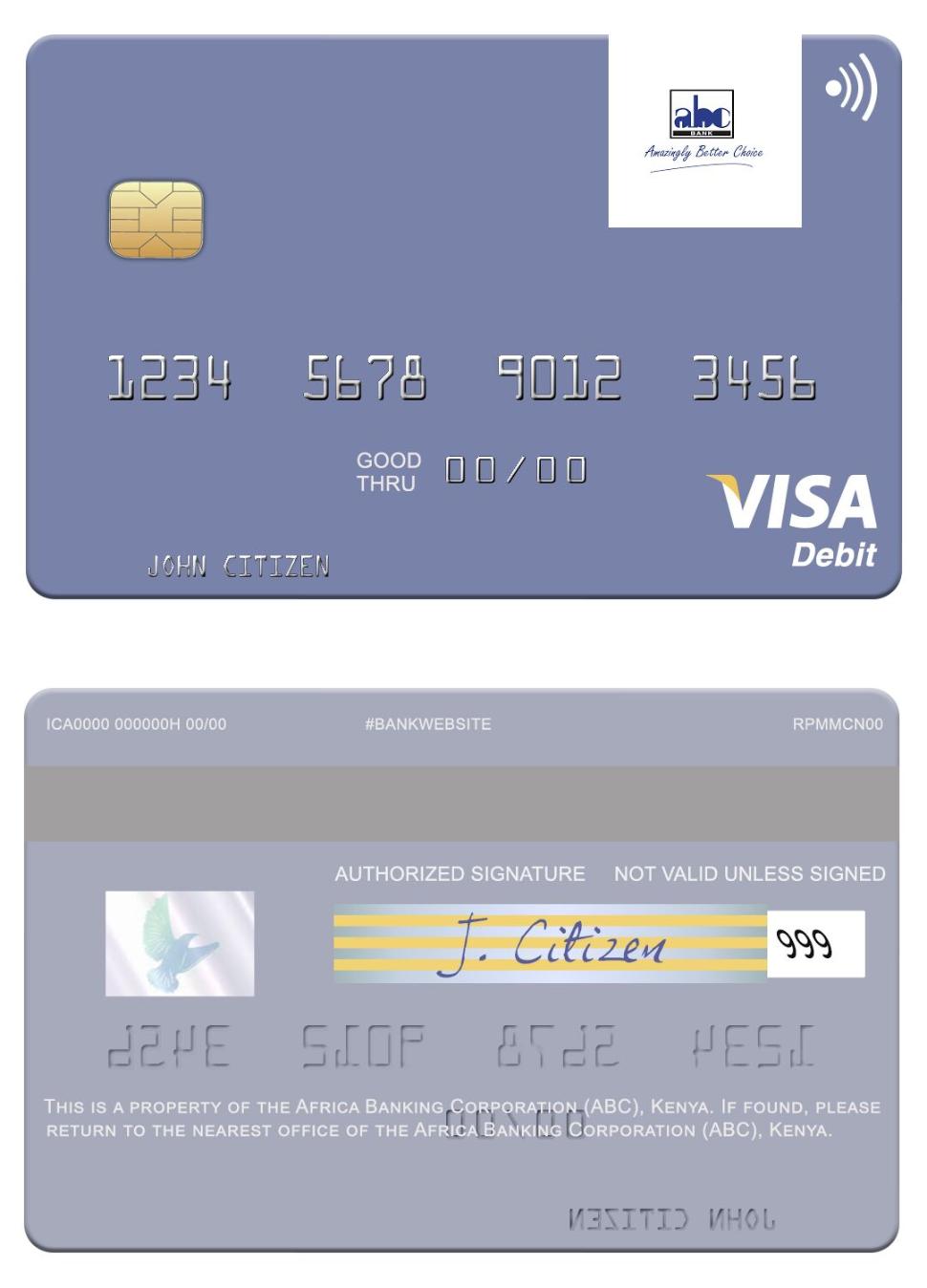 Africa Banking Corporation (ABC) Kenya visa debit card